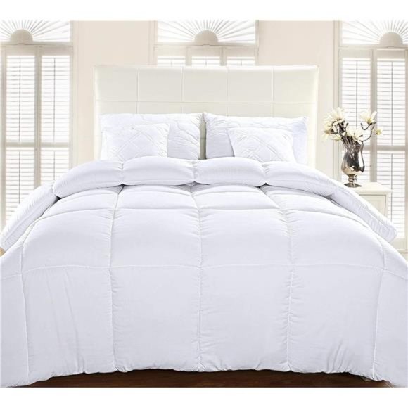 Bedding Comforter Duvet Insert -Quilted Comforter with Corner Tabs -Box Stitched - Picture 2 of 6